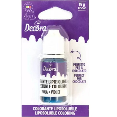 Colorante liposolubile liquido viola, ad uso alimentare, da 15 g, di Decora Colorante liposolubile liquido viola, ad uso alimentare, da 15 g, di Decora