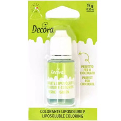 Colorante liposolubile liquido verde, ad uso alimentare, da 15 g, di Decora