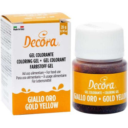 Colorante Alimentare in Gel Concentrato DECORA | Oro Giallo (28g) | Professionale per Pasta di Zucchero e Creme