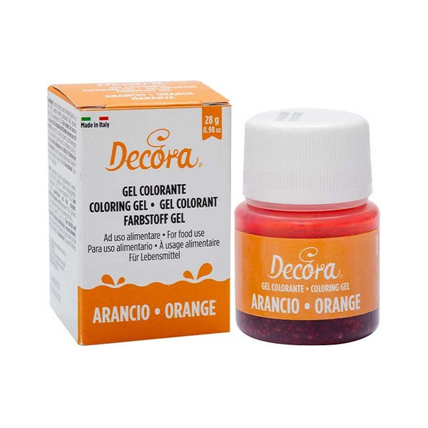 28 g Colorante alimentare in gel arancione o giallo uovo Decora 28 g Colorante alimentare in gel arancione o giallo uovo Decora