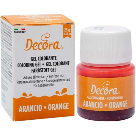 28 g Colorante alimentare in gel arancione o giallo uovo Decora 28 g Colorante alimentare in gel arancione o giallo uovo Decora