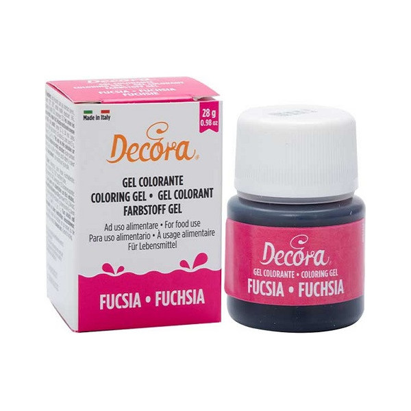 Colorante Alimentare in Gel Concentrato DECORA | Fucsia (28g) | Professionale per Pasta di Zucchero e Creme