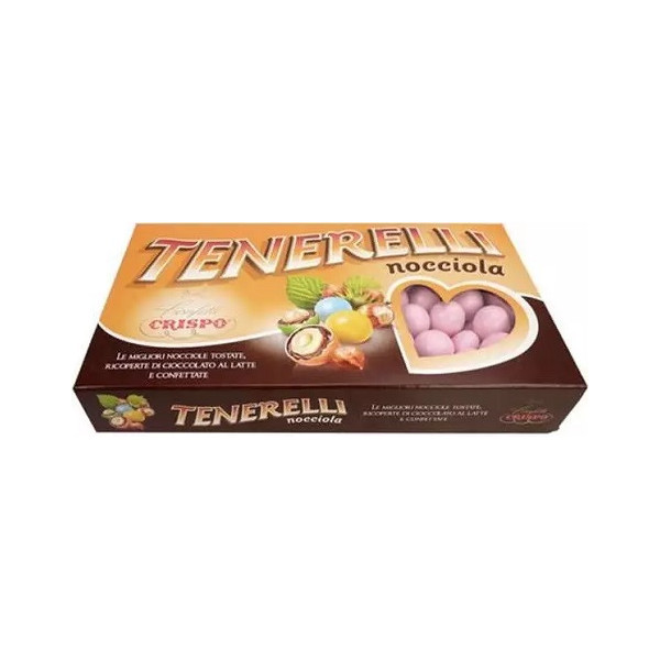 Tenerelli Rosa Crispo: confetti tondi rosa con nocciola tostata da 1 Kg