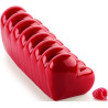 Buche Coeur Stampo Tronchetto Cuori 24,8x8,8 cm h 80 mm in silicone grigio Silikomart
