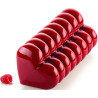 Buche Coeur Stampo Tronchetto Cuori 24,8x8,8 cm h 80 mm in silicone grigio Silikomart