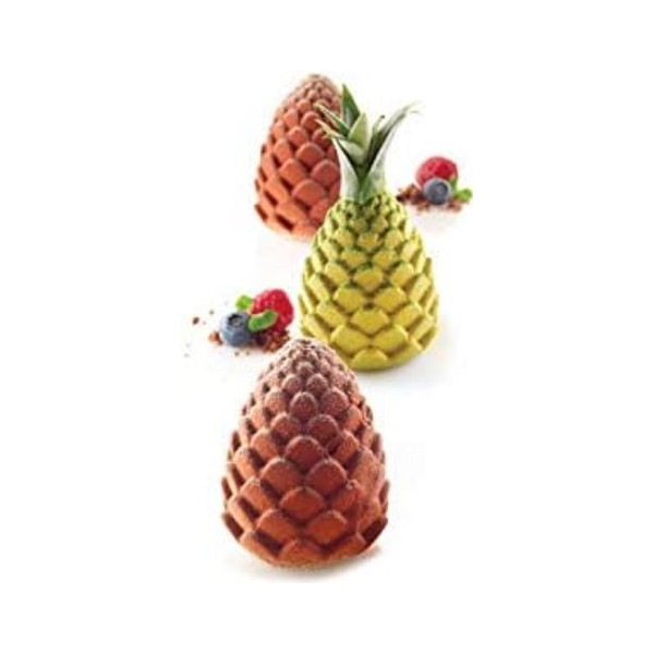 Stampo Foresta e Ananas 110 ml da Silikomart: kit stampo in silicone bianco con supporto in plastica rigida