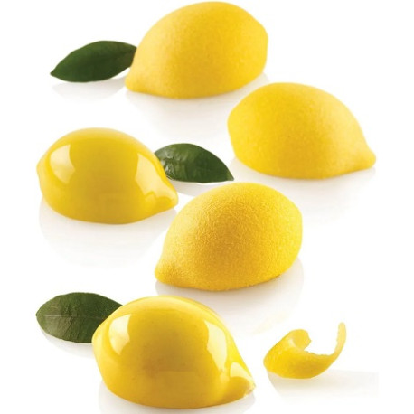 Stampo in silicone Limone da 30 ml in silicone Bianco con tagliapasta da Silikomart Stampo in silicone Limone da 30 ml in silicone Bianco con tagliapasta da Silikomart