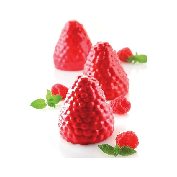 Mora & Lampone 110 Silikomart stampo silicone 3D con supporto in plastica per frutti  da 65 h 67 mm