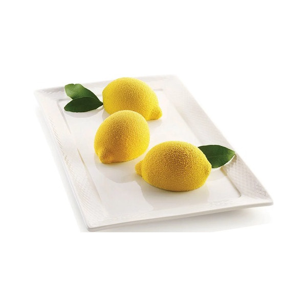 Stampo Delizia al Limone da Silikomart: stampo tridimensionale in silicone grigio a forma di limone