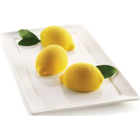 Stampo Delizia al Limone da Silikomart: stampo tridimensionale in silicone grigio a forma di limone