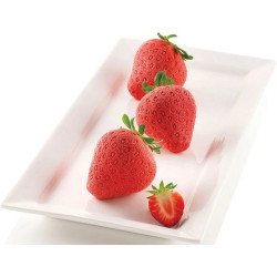 Stampo Fragola e Panna 3D in silicone grigio da Silikomart