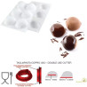 Stampo Marron Glacé 110 ml silicone bianco 3D, con cutter in plastica, da Silikomart a forma di castagna Stampo Marron Glacé 110 ml silicone bianco 3D, con cutter in plastica, da Silikomart a forma di castagna