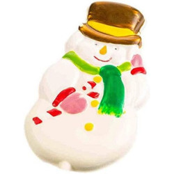 Stampo Termoformato Silikomart per Pupazzo di Neve su Stecco - 2 Cavità 12×11,7×H27 cm per cioccolato Natalizio