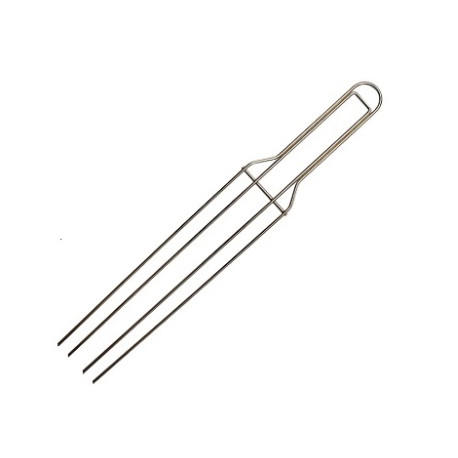 Spillone 4 punte per panettoni e colombe in acciaio inox lungo 52 cm da Decora Spillone 4 punte per panettoni e colombe in acciaio inox lungo 52 cm da Decora