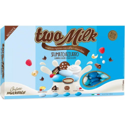 Two Milk Sfumato Celeste confetti celesti sfumati Maxtris da 1 Kg, il doppio cioccolato sfumato Maxtris