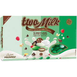 Two Milk Sfumato Verde, confetti verdi Maxtris da 1 kg con doppio cioccolato