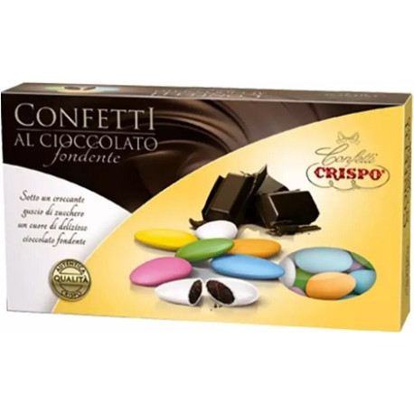 Confetti colori assortiti al cioccolato fondente da Crispo in confezione da 1 Kg