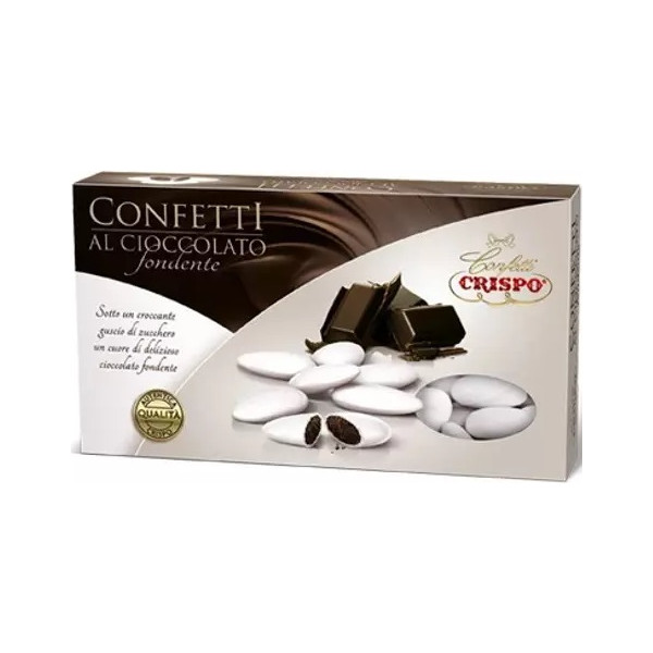 Confetti Bianchi al Cioccolato Crispo in confezione da 1 Kg. Confetti bianchi ideali per compleanno e matrimonio.
