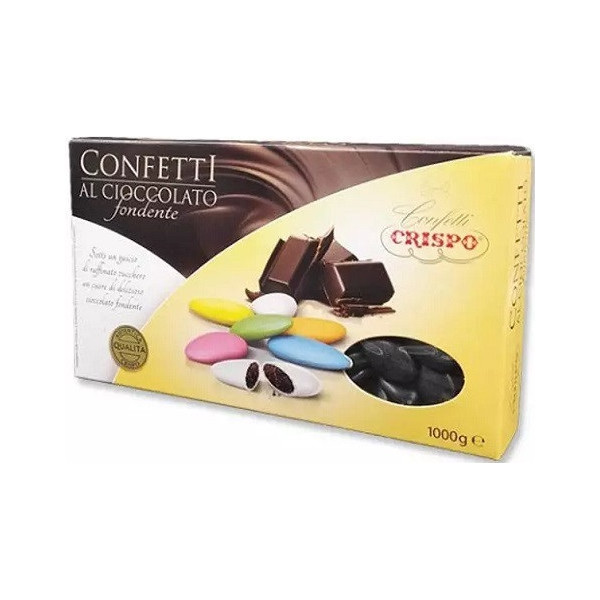 Confetti Neri al Cioccolato Crispo in confezione da 1 Kg. Confetti neri ideali per compleanno e matrimonio