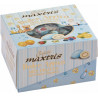 Dolce Arrivo Maxtris Mix Frutta Azzurro, in vassoio da 500 g. Ciocomandorla azzurri, incartati singolarmente