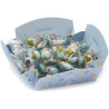 Dolce Arrivo Maxtris Mix Frutta Azzurro, in vassoio da 500 g. Ciocomandorla azzurri, incartati singolarmente
