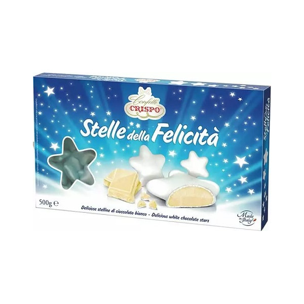 Confetti Stelle della Felicità  Celeste Perlato Crispo da 500 g