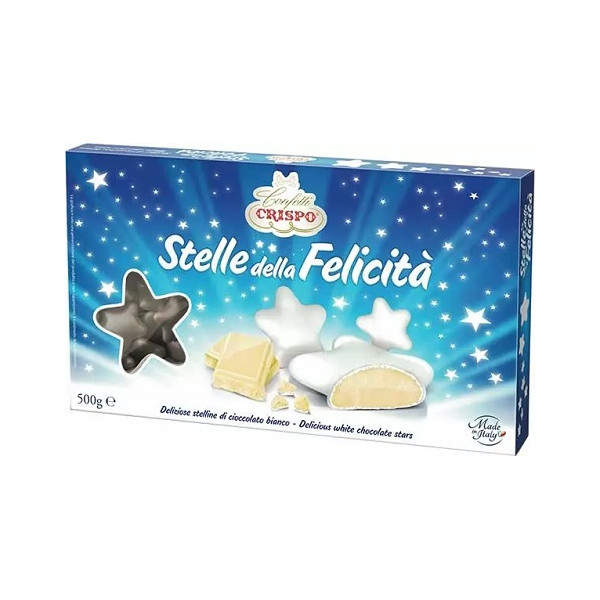 Confetti Stelle della Felicità Argento Perlato da 500 g di Crispo