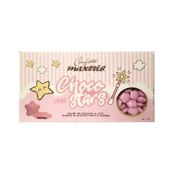 Maxtris Choco Stars Rosa da 500 g: stelline rosa di cioccolato al latte