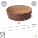 Kit spillone acciaio con 2 Stampi Panettone Basso in cellulosa 2 Kg