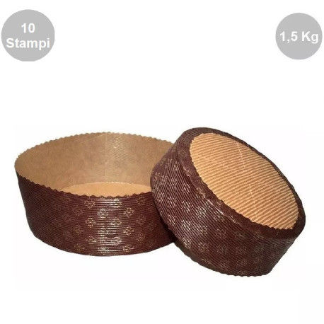 Set 10 Stampi Panettone Basso in cellulosa da 1500 g Set 10 Stampi Panettone Basso in cellulosa da 1500 g