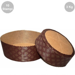 Set 10 Stampi Panettone Basso in cellulosa da 3 Kg