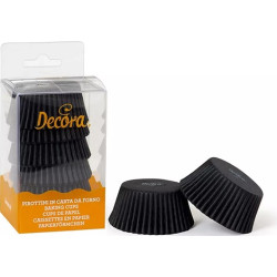 75 Pirottini Muffin in carta nera diametro 5 cm altezza 3,2 cm da Decora