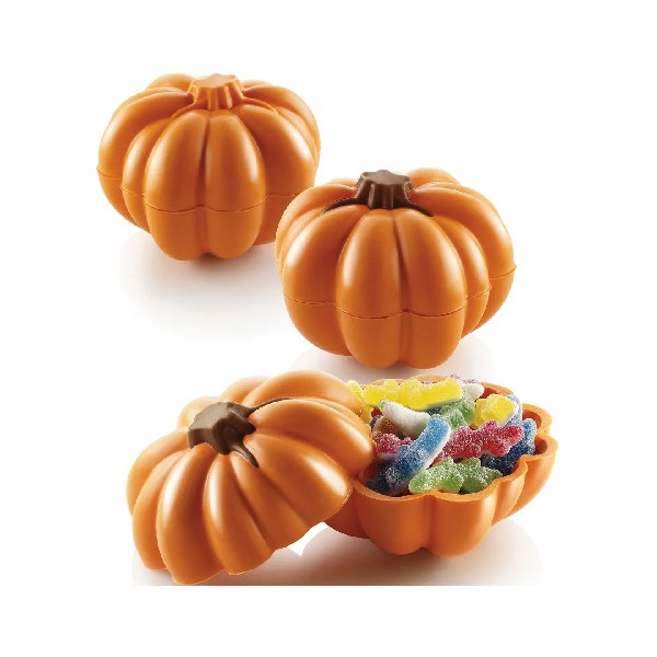 Pumpkin Zucca Cioccolato 3D da Silikomart: kit 2 stampi termoformati  a forma di zucca