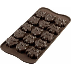 Choco Gufi Silikomart: stampo in silicone per cioccolatini a forma di gufi