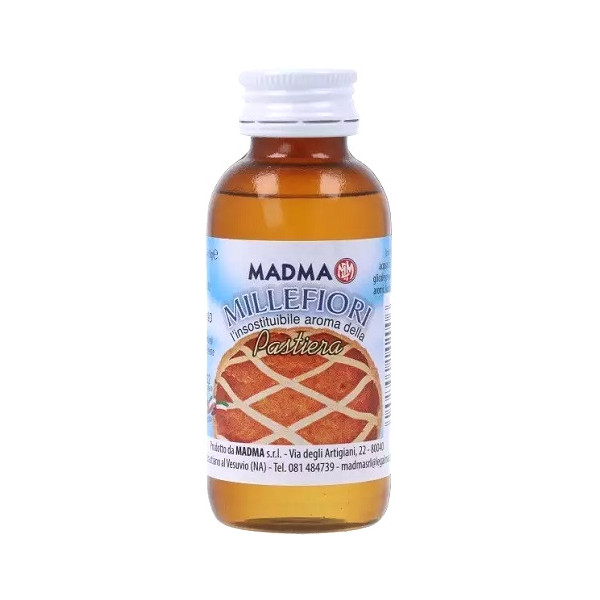 Aroma naturale millefiori di Madma flacone in PET da 75 ml ideale per aromatizzare la pastiera, dolci e torte