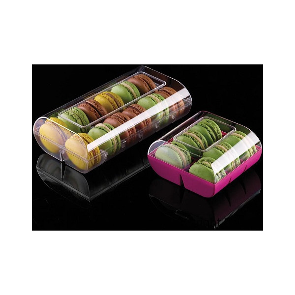 6 o 12 Porta Macarons Macadò Silikomart in plastica trasparente