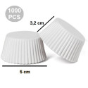 Pirottini Muffin in carta bianca diametro 5 cm altezza 3,2 cm in confezione da 1000 pezzi