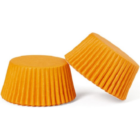 Set di 200 pirottini per muffin in carta forno arancione, antiaderente di ø5xh3,2 cm