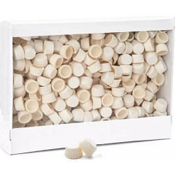 Set di 5000 pirottini mini bon bon in carta forno bianca di ø2xh1,5 cm, ideale per presentare singoli confetti