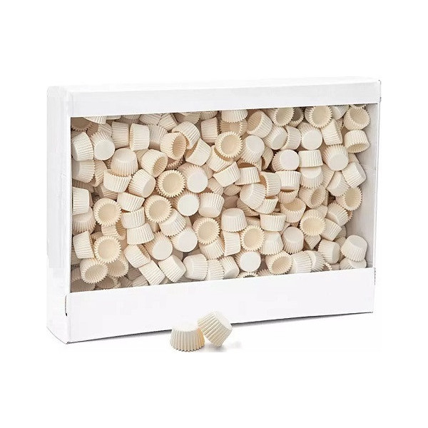 5000 Pirottini Mini Bonbon bianchi in carta forno per confetti diametro 2 cm altezza 1,5 cm