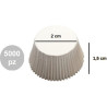 Set di 5000 pirottini mini bon bon in carta forno bianca di ø2xh1,5 cm, ideale per presentare singoli confetti