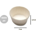 5000 Pirottini Mini Bonbon bianchi in carta forno per confetti diametro 2 cm altezza 1,5 cm