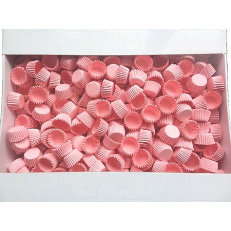 Set di 5000 pirottini mini bon bon in carta forno rosa di ø2xh1,5 cm, ideale per presentare singoli confetti