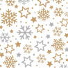 Sacchetti White Christmas Decora: set 20 sacchetti con decori stelle e cristalli di neve natalizi 12,5 +3 x h 24 cm