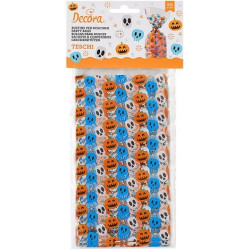 20 Sacchetti Halloween con decori di zucche e teschi 12,5 +3 x h 24 cm da Decora