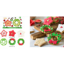 Set 2 tagliapasta 1 ghirlanda di natale con fiocco e 1 stella di natale in plastica Decora