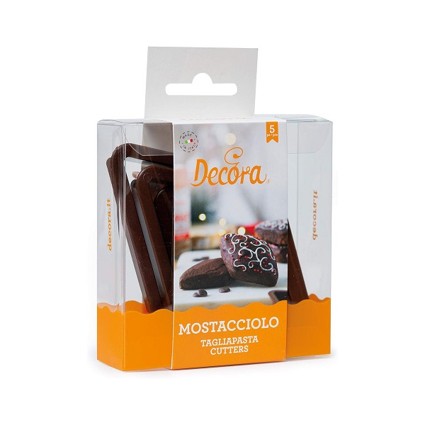 5 Taglia-biscotti Rombo o Mostaccioli Natalizi in plastica da Decora