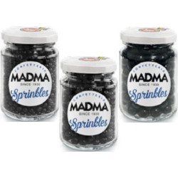 Sfere di zucchero nero brillante di diametro da 4 a 8 mm in barattolo da 90 g di Madma