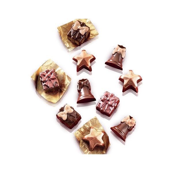 Stampo cioccolatini Christmas Natalizi in silicone marrone SCG06 da Silikomart