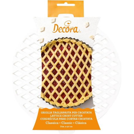 Griglia per crostata classica da 30 cm Decora: stampo a griglia in plastica per decorare crostate di diametro 30 cm da Decora